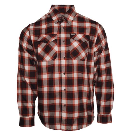 Dixxon Big Men's The Sidecar Flannel Button Up Party Shirt Orange Brown Size 4X - Picture 1 of 7